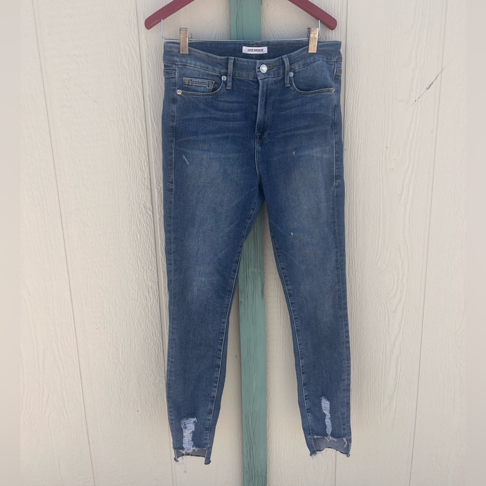 Good American Good Legs Raw Hem Jeans Size 8/29